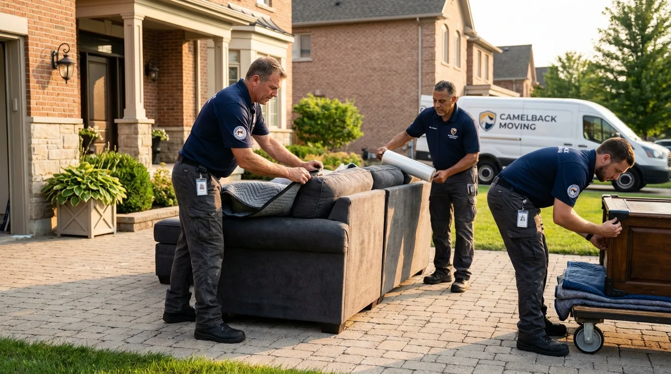 Large estate moving crew wrapping furniture in Woodstock, VA
